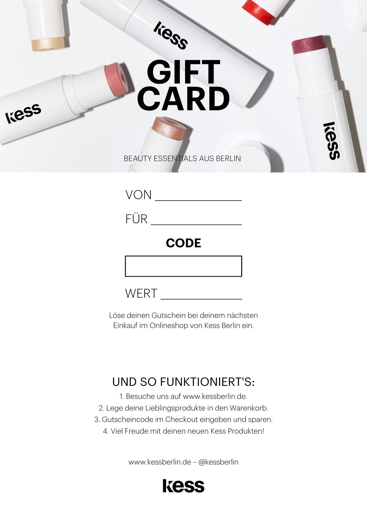 Vorlage zum Ausdrucken - stilvolles Kess Design für jeden Anlass