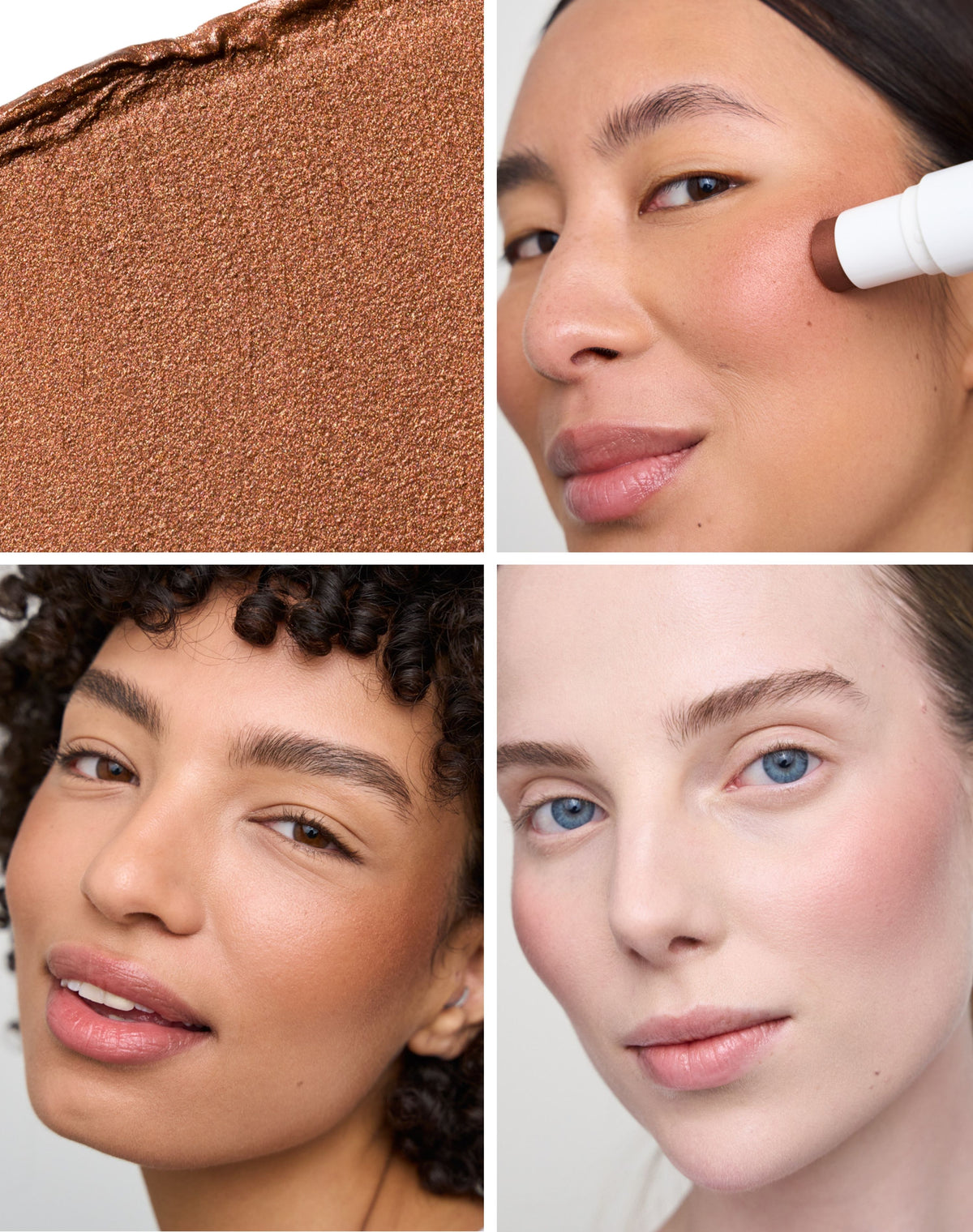 ; 2-in-1 Glowy Blush: Ein kupferfarbenes Braun mit warmen Glow - perfekt für dunklere Hauttöne