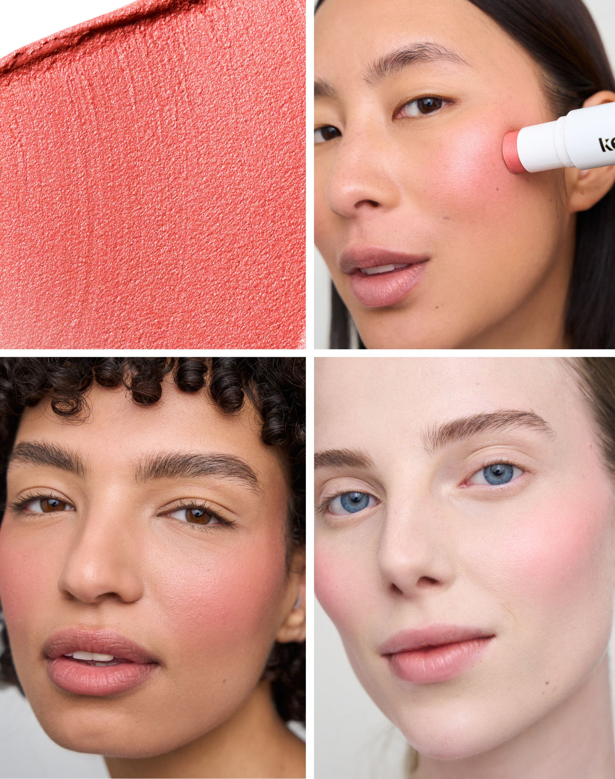 ; 2-in-1 Glowy Blush: Ein frisches Pfirsichrosa mit einem Hauch Koralle und einem kühlen Glow