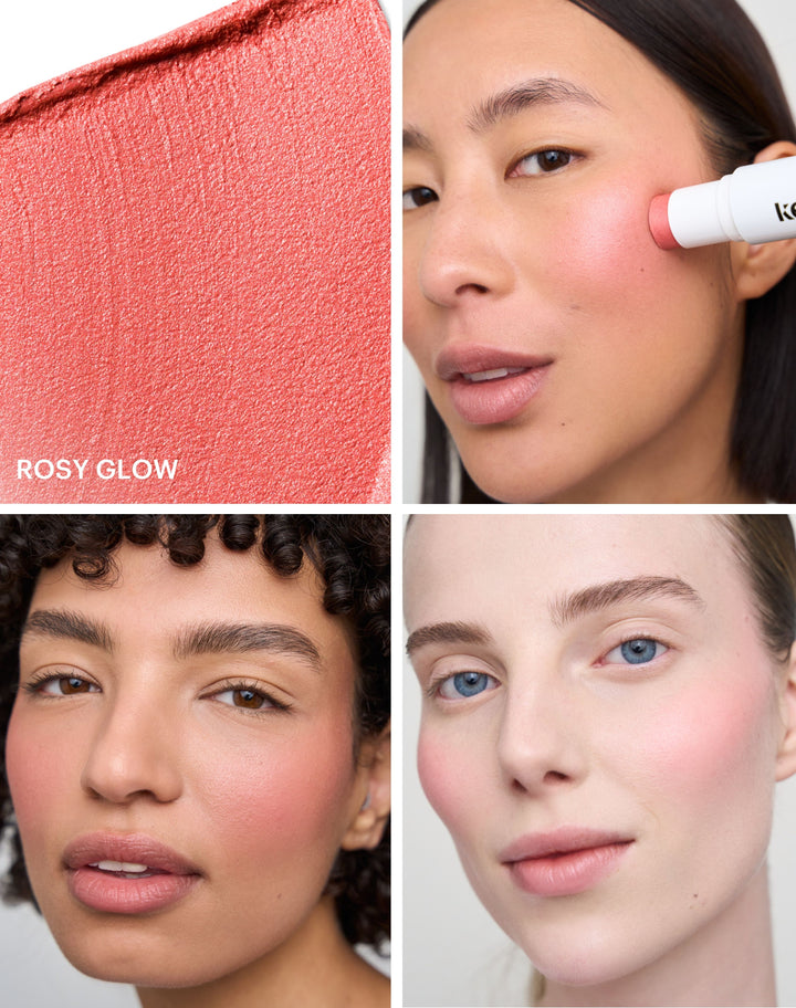 blush-glow-duo-stick-your-choice; rosy glow blush: 2-in-1 Glowy Blush: Ein frisches Pfirsichrosa mit einem Hauch Koralle und einem kühlen Glow
