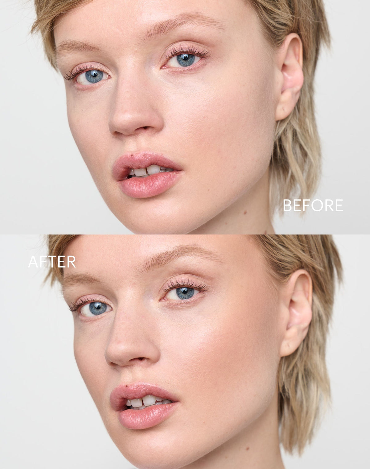 mono-stick; light-bronzer: Before & After des Cream Bronzers in Light