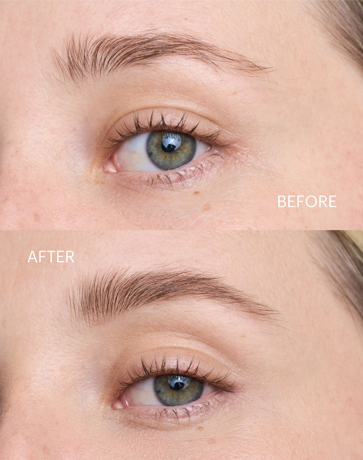 easy-brow-pencil; light-brown: Before & After des Easy Brow Pencils in Light Brown