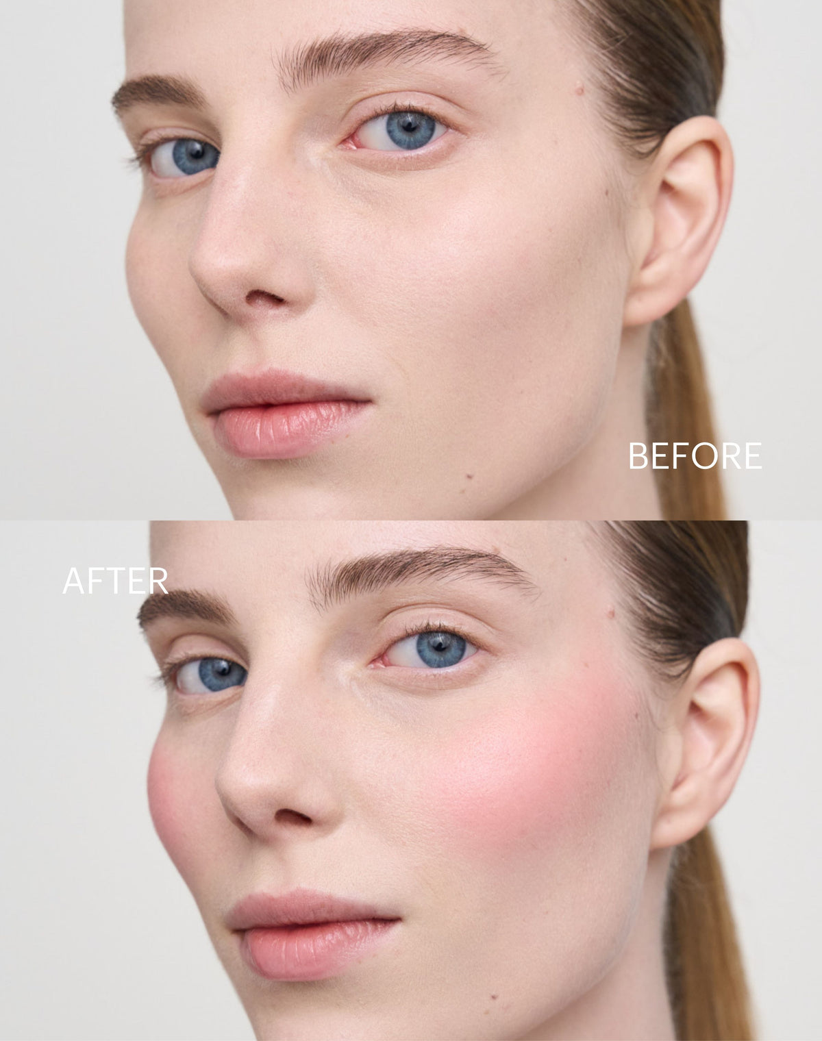 ; Before & After des Glowy Blushes in Rosy Glow