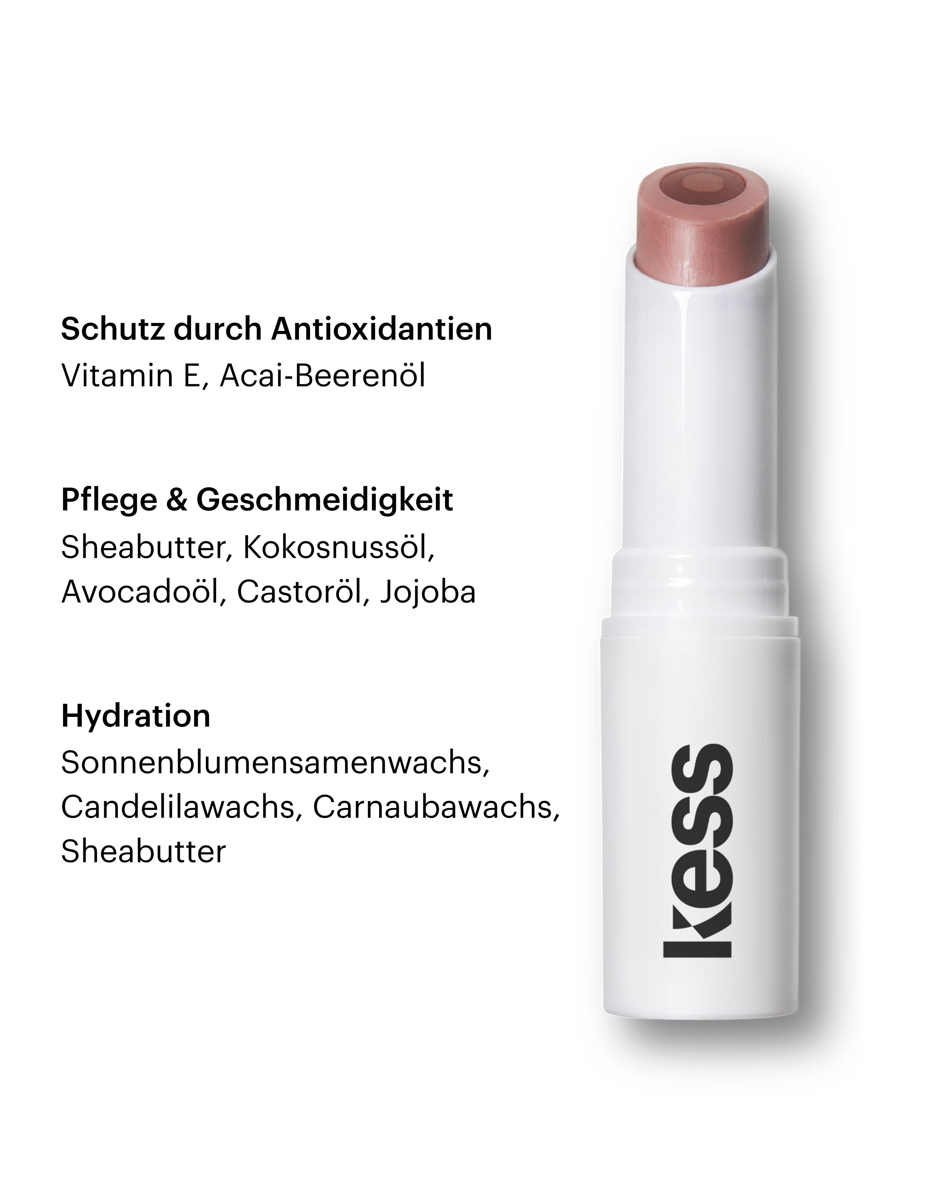 ; Power Inhaltsstoffe des Triple Tint Lip Balm in Naked