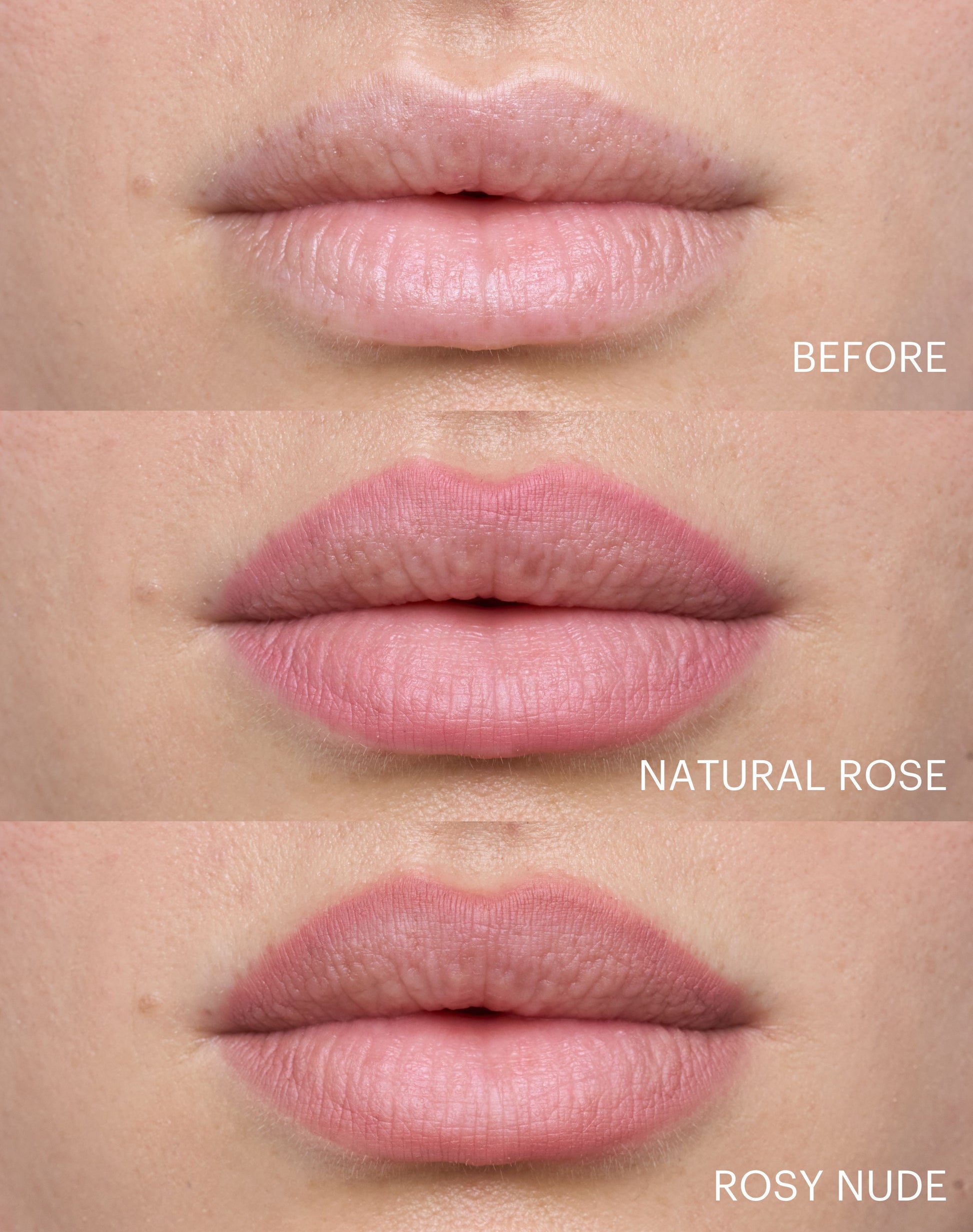 ; Vergleich von Natural Rose und Rosy Nude