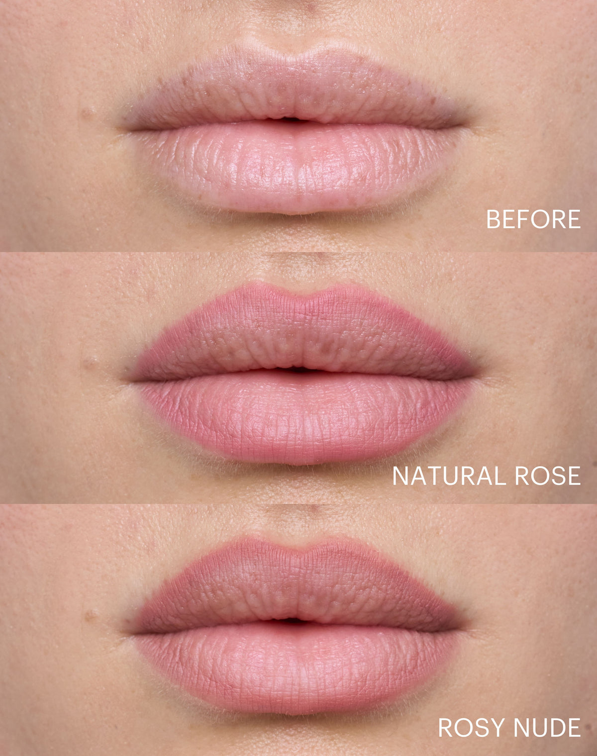 ; Vergleich von Natural Rose und Rosy Nude