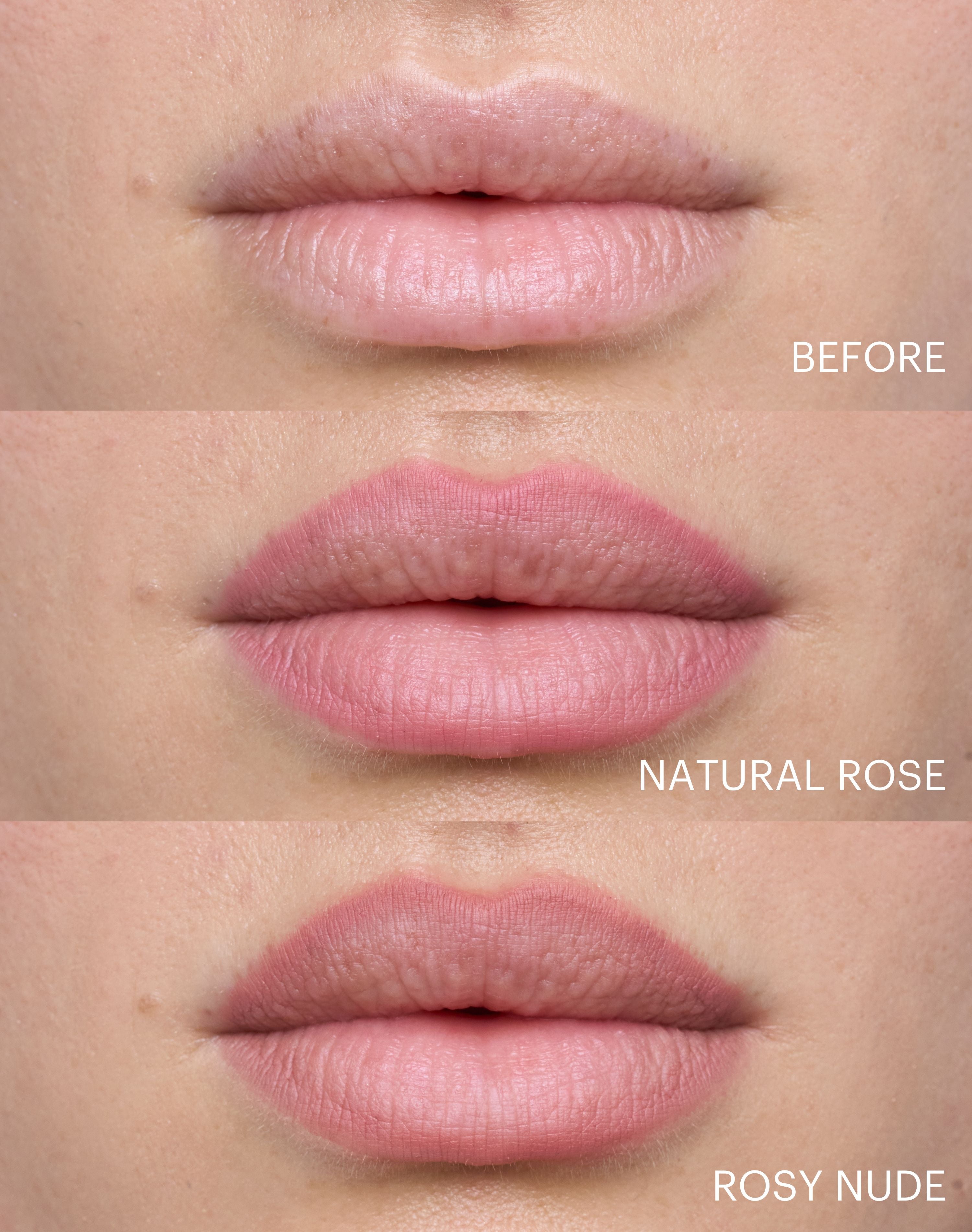 ; Vergleich von Natural Rose und Rosy Nude