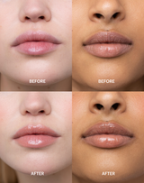; Before & After des SPF 15 Lip Gloss in Warm Sands