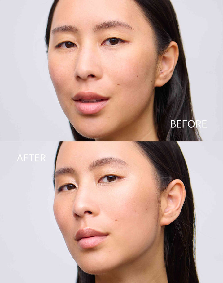 mono-stick; sun-glow-highlighter: Vorher-Nachher des Mono Sticks in Sun-Glow