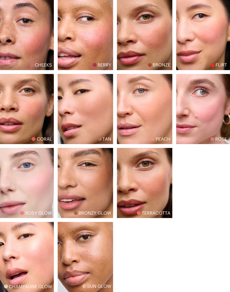 ; Übersicht aller Blush & Glow Duo Stick Shades