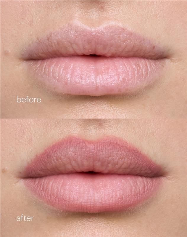 soft-shape-lip-liner; rosy nude: Before & After Soft Shape Lip Liner in Rosy Nude